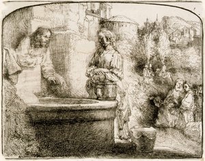 Krisztus és a samáriai asszony alkotó: Rembrandt van Rijn