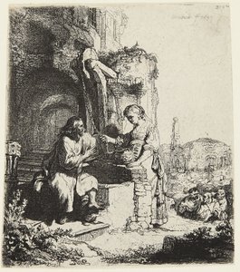 Krisztus és a samáriai asszony alkotó: Rembrandt van Rijn