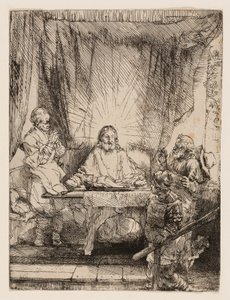 Krisztus Emmausban: A nagyobb tányér alkotó: Rembrandt van Rijn