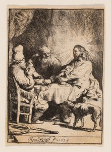 Krisztus Emmausban: A kisebb tányér alkotó: Rembrandt van Rijn