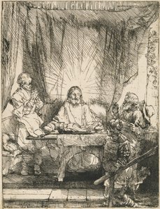 Krisztus Emmausban: a nagyobb kép alkotó: Rembrandt van Rijn