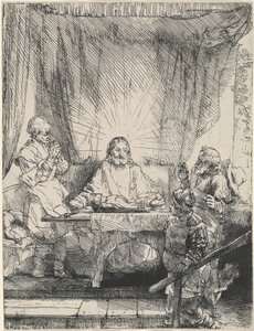 Krisztus Emmausban: a nagyobb kép alkotó: Rembrandt van Rijn