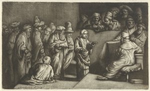 Krisztus vitázik az orvosokkal: vázlat alkotó: Rembrandt van Rijn