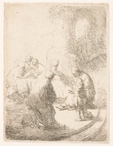 Krisztus vitája a törvénytudókkal: kis táblakép alkotó: Rembrandt van Rijn