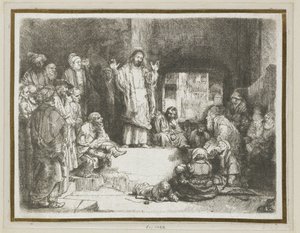 Krisztus prédikál („A kis sír”) alkotó: Rembrandt van Rijn