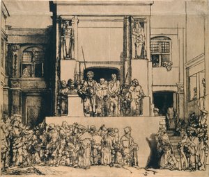 Krisztus bemutatta a népnek: hosszúkás lemez, 1655 alkotó: Rembrandt van Rijn