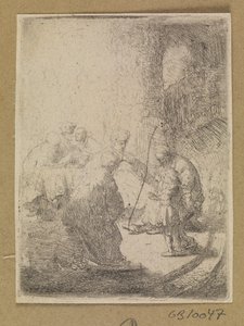 Krisztus mint gyermek és az írástudók. Kis tányér alkotó: Rembrandt van Rijn