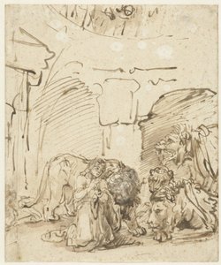 Dániel az oroszlánveremben alkotó: Rembrandt van Rijn