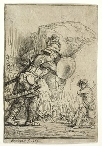 Dávid és Góliát alkotó: Rembrandt van Rijn