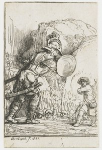 Dávid és Góliát alkotó: Rembrandt van Rijn
