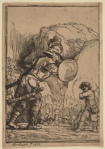 Dávid és Góliát alkotó: Rembrandt van Rijn