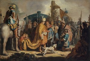 Dávid Góliát fejével Saul előtt, 1627