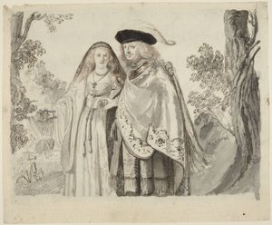 A fehér tollas férfi alkotó: Rembrandt van Rijn