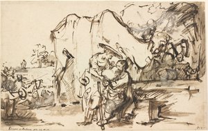 Eliezer és Rebecca a kútnál alkotó: Rembrandt van Rijn