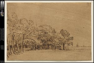 Farm a fák alatt, 1650 körül alkotó: Rembrandt van Rijn