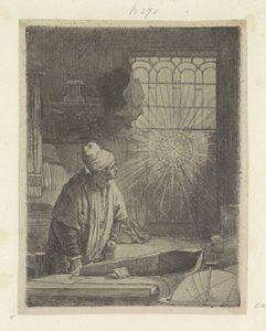 Tudós a dolgozószobájában (Faust) Recueil de quatre-vingt-cinq estampes originales (sorozat címe) alkotó: Rembrandt van Rijn