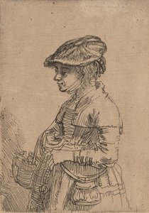 Lány kosárral, c. 1642. alkotó: Rembrandt van Rijn