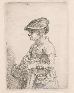 Kosárral rendelkező lány alkotó: Rembrandt van Rijn