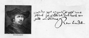 Rembrandt kézírása és aláírása egy Constantine Huygensnek írt levélből, amelyben egy pénzösszeg kifizetését kéri, 1640 körül.