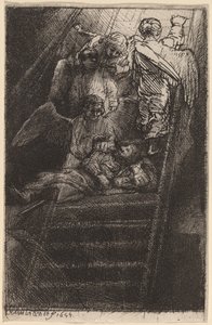 Jákob létrája alkotó: Rembrandt van Rijn