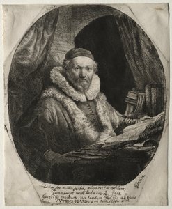 Jan Uytenbogaert, a Remonstrantok prédikátora, 1635. alkotó: Rembrandt van Rijn
