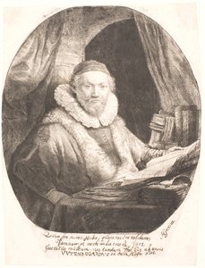 Jan Uytenbogaert, az arminiánusok szektájának prédikátora alkotó: Rembrandt van Rijn