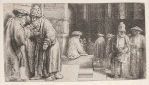 Zsidók a zsinagógában alkotó: Rembrandt van Rijn
