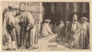 Zsidók a zsinagógában alkotó: Rembrandt van Rijn