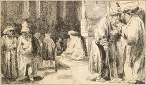 Zsidók a zsinagógában alkotó: Rembrandt van Rijn