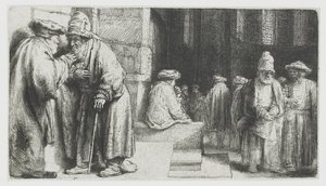 Zsidók a zsinagógában alkotó: Rembrandt van Rijn