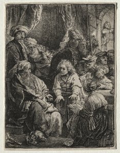 József álmait meséli, 1638. alkotó: Rembrandt van Rijn