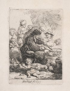 Palacsintát sütő nő alkotó: Rembrandt van Rijn