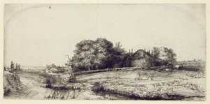 Táj szénabarnával és birkanyájjal, 1652 körül (rézkarc és szárazhús papíron)