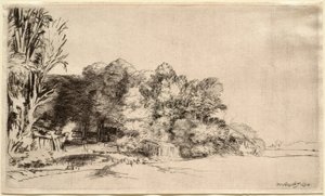 Tájkép facsoporttal alkotó: Rembrandt van Rijn