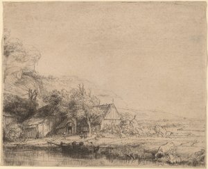 Táj egy tehénnel alkotó: Rembrandt van Rijn