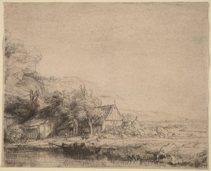 Tájkép tehénnel alkotó: Rembrandt van Rijn