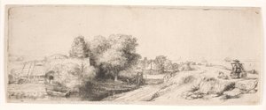 Tájkép a tejesemberrel alkotó: Rembrandt van Rijn