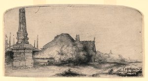 Táj egy obeliszk alkotó: Rembrandt van Rijn