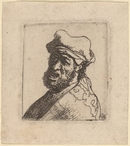 Férfi kiált, háromnegyed van hátra alkotó: Rembrandt van Rijn