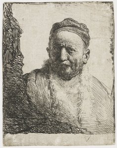 Férfi kalottával alkotó: Rembrandt van Rijn