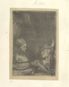 Férfi, rajz egy gipsz modellből Recueil de quatre-vingt-cinq estampes originales (sorozat címe) alkotó: Rembrandt van Rijn