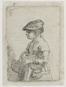 Kosárral rendelkező kislány alkotó: Rembrandt van Rijn
