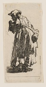 Öreg koldusasszony tökkel a kezében alkotó: Rembrandt van Rijn