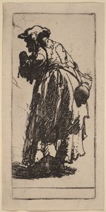 Öreg koldusasszony tökkel a kezében alkotó: Rembrandt van Rijn