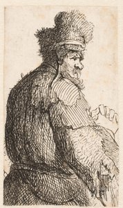 Öregember hátulról nézve: profil jobbra: félalak alkotó: Rembrandt van Rijn
