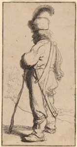 lengyel botra támaszkodva alkotó: Rembrandt van Rijn
