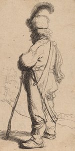 Pálcára támaszkodó lengyel c. 1632. alkotó: Rembrandt van Rijn