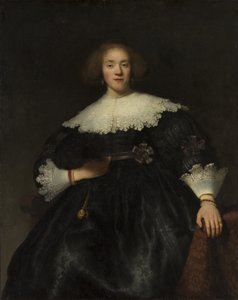Fiatal nő portréja legyezővel, 1633. alkotó: Rembrandt van Rijn