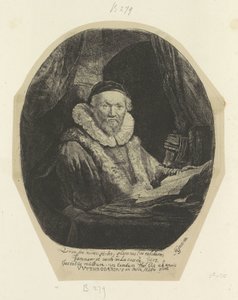 Portret van de Remonstrante megjósolta Jan Wtenbogaert Nyolcvanöt eredeti nyomat gyűjteménye (sorozat címe) alkotó: Rembrandt van Rijn