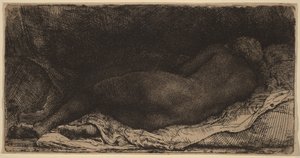 Fekvő női akt alkotó: Rembrandt van Rijn